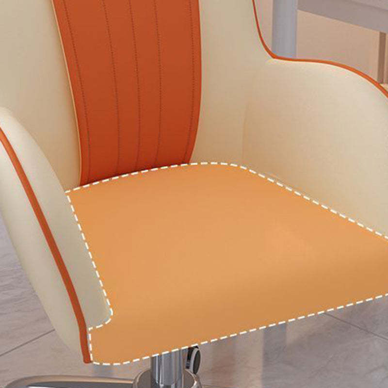 Scandinavian Curved PU Leather Steel Desk Chair