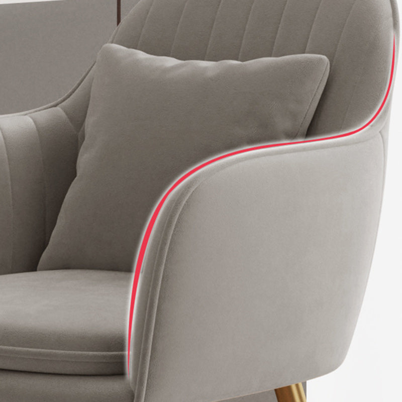Nordic Striped Velvet Steel Dining Chair — Without Pillow / Purple + Gold Frame