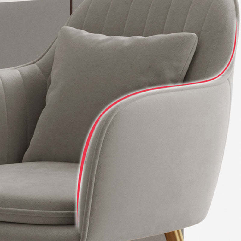 Nordic Striped Velvet Steel Dining Chair — Without Pillow / Purple + Gold Frame