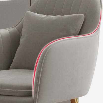 Nordic Striped Velvet Steel Dining Chair — Without Pillow / Purple + Gold Frame
