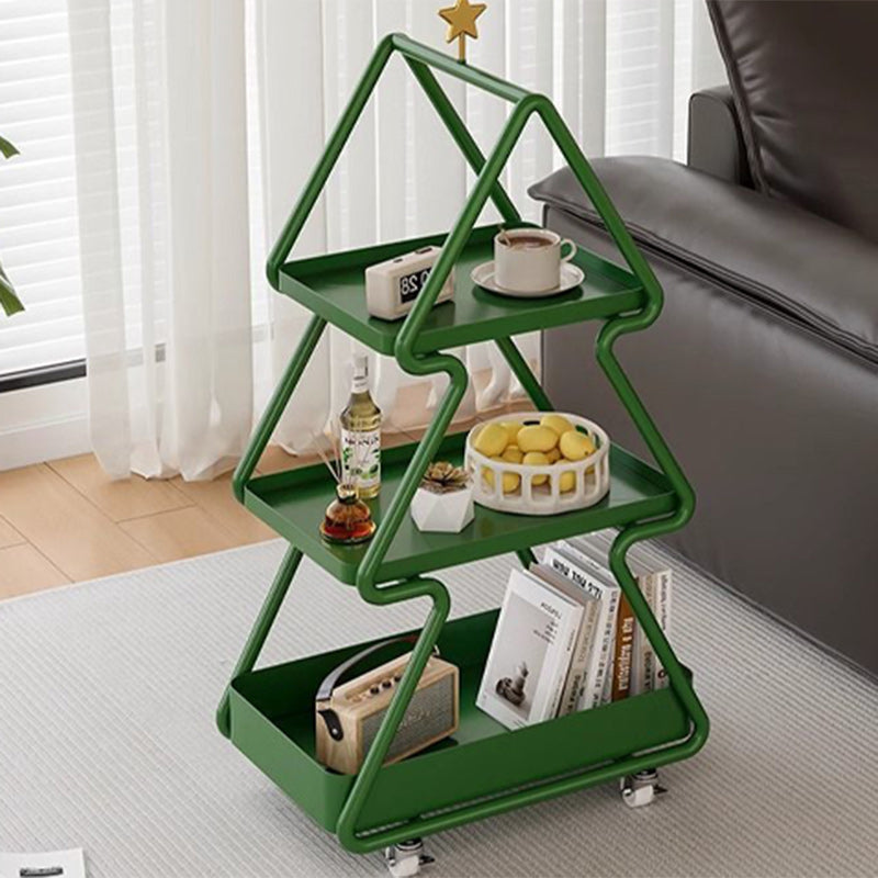 Modern Art Deco Christmas Tree Glass Side Table 3-Tier