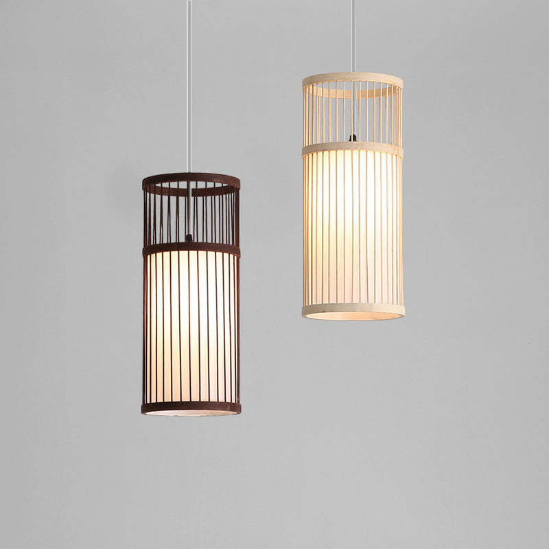 Japanese Zen Bamboo Lantern Pendant Light