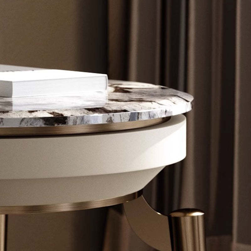 Contemporary Luxury Marble Steel End Table