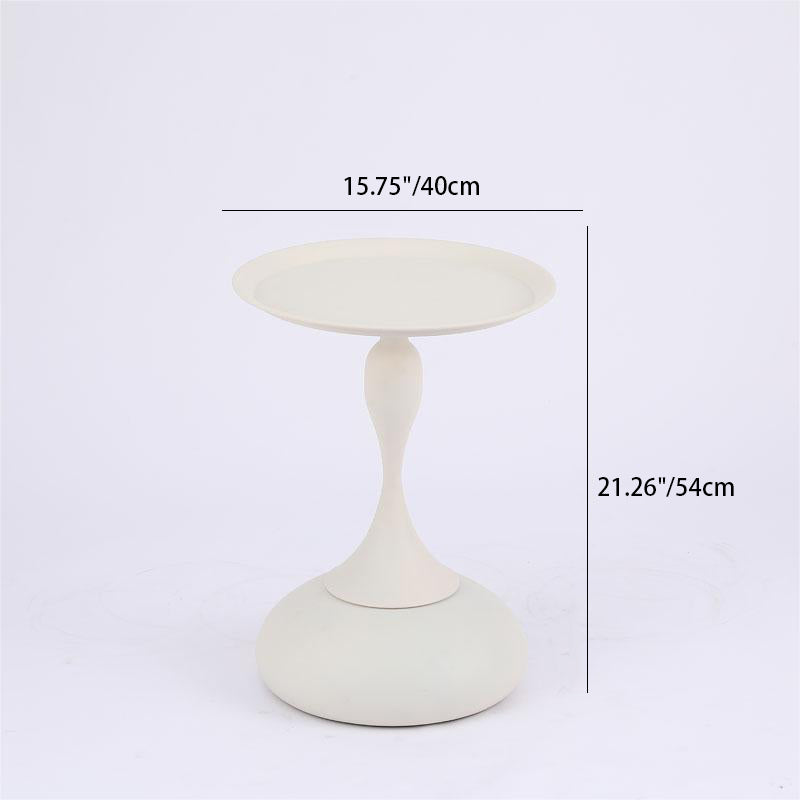 Minimalist Orb Stone Steel Metal End Table — Gold + Black