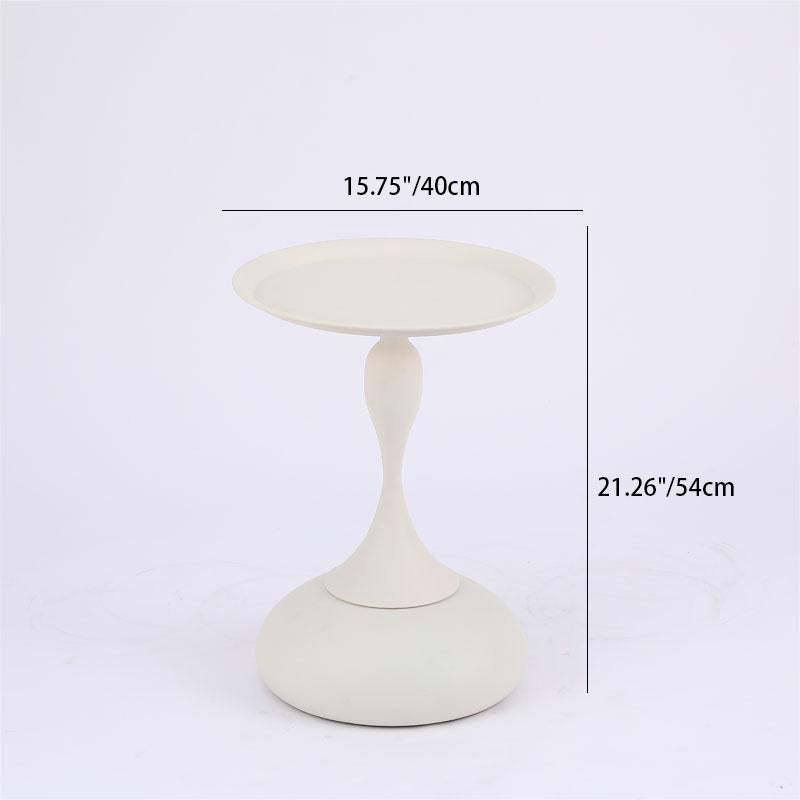Minimalist Orb Stone Steel Metal End Table — Gold + Black