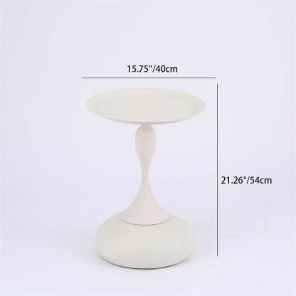 Minimalist Orb Stone Steel Metal End Table — Gold + Black