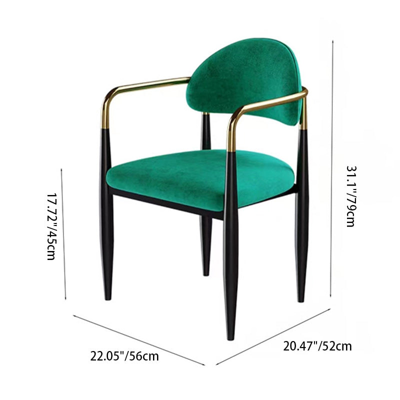 Minimalist Oval Velvet Dining Chair — Green
