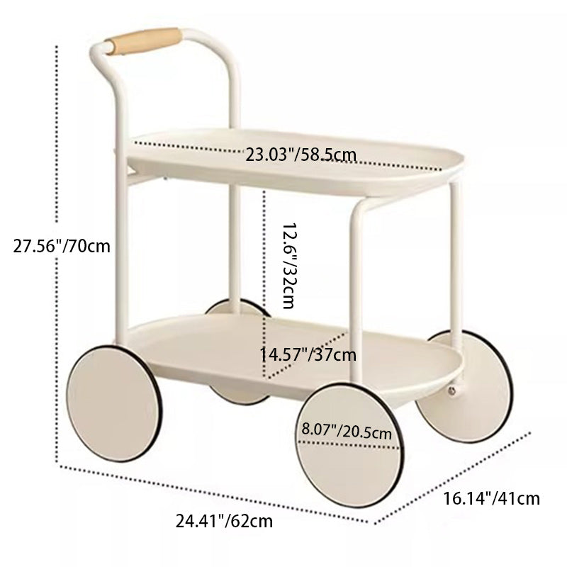 Minimalist Round Acrylic Metal 2-Tier End Table