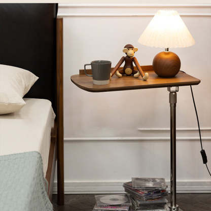 Nordic Cylindrical Solid Wood Steel Side Table