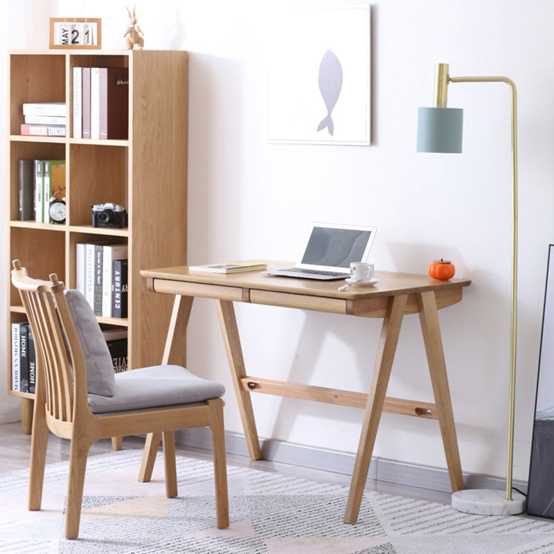 Scandinavian Wood Armless Chair — Solid Wood