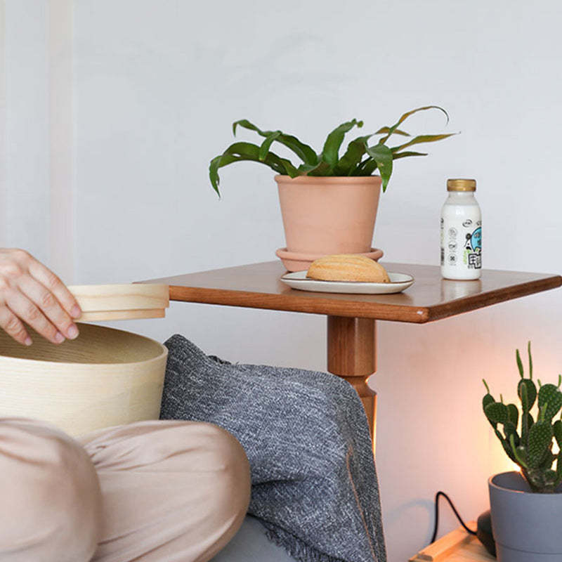 Nordic Round Cherry Wood End Table