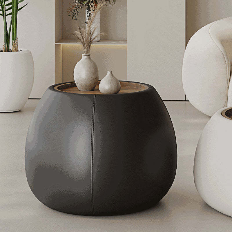 Lighom nordic cylinder leather wood coffee tables