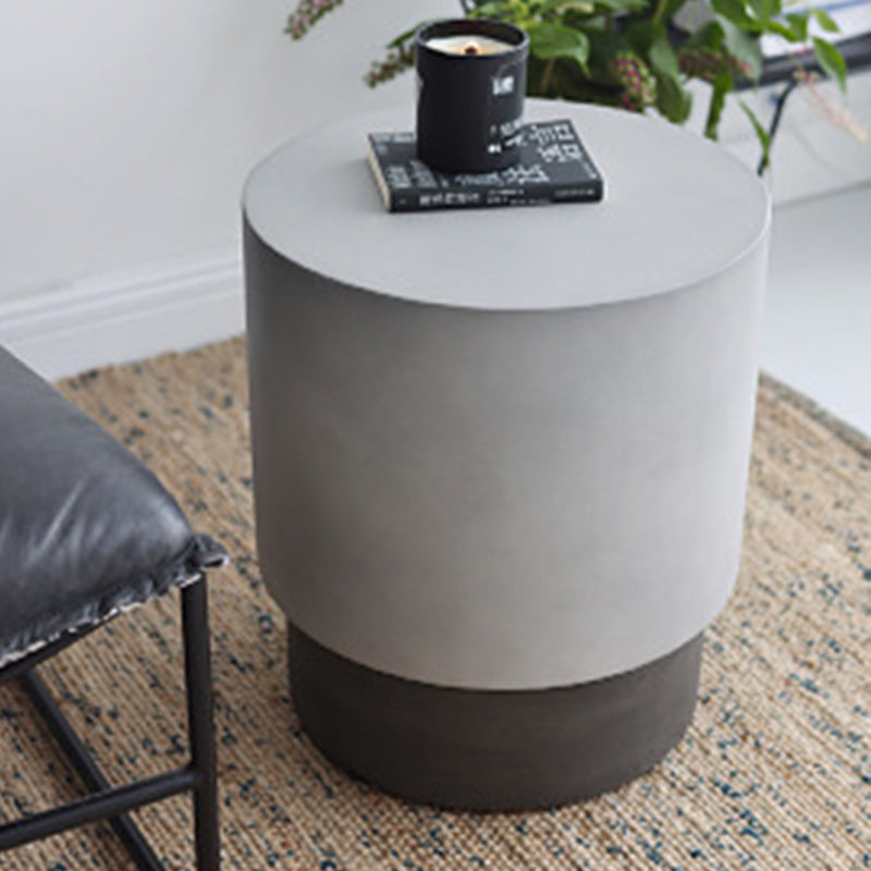 Industrial Cylindrical Magnesium Oxide End Table