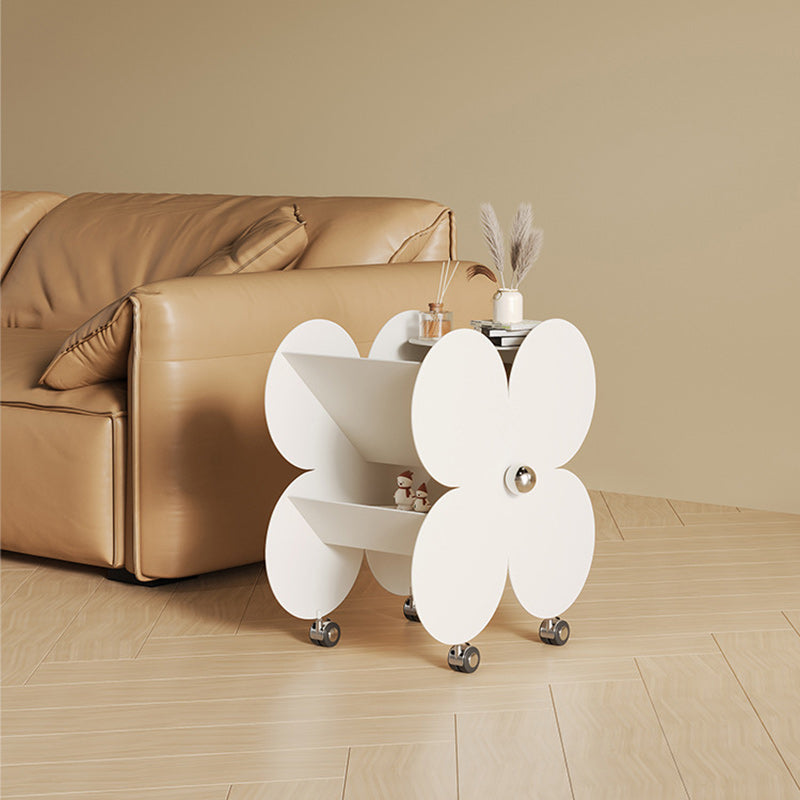 Contemporary Flower Iron 2-Tier End Table