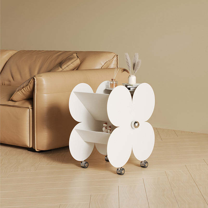 Contemporary Flower Iron 2-Tier End Table
