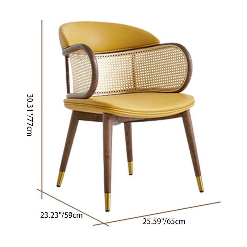 Traditional Vintage Weaving Ash Wood Rattan Dining Chair