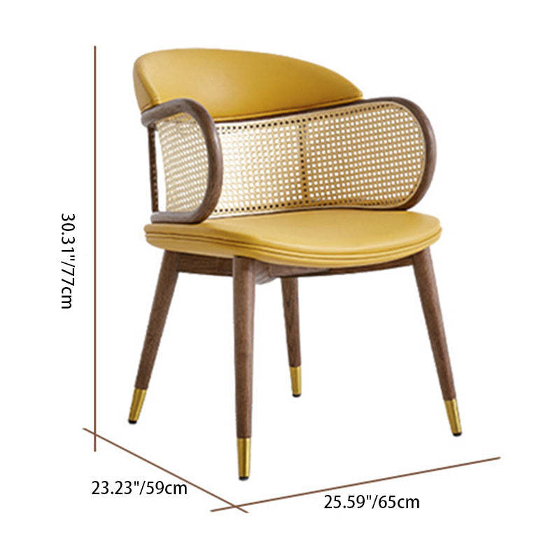 Traditional Vintage Weaving Ash Wood Rattan Dining Chair