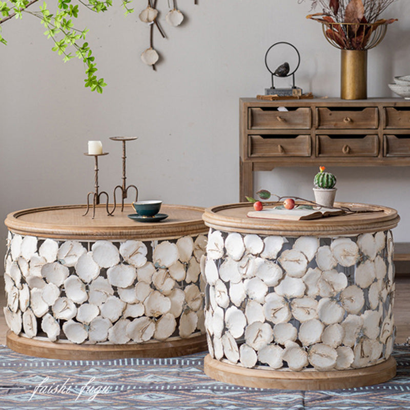 Modern Art Deco Petals Wood Coffee Table