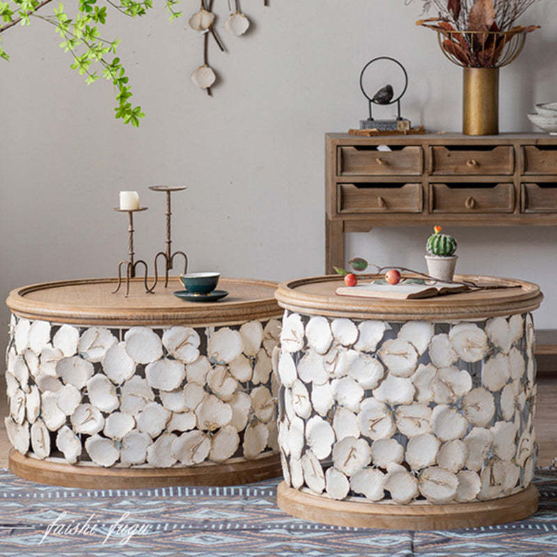 Modern Art Deco Petals Wood Coffee Table