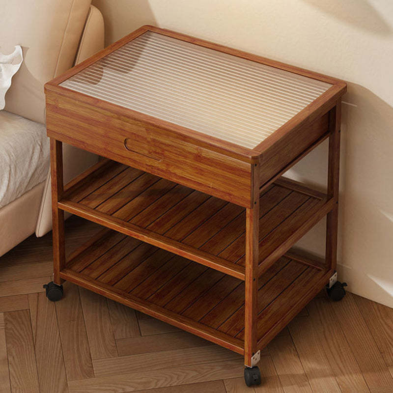 Nordic Glass Bamboo 3-Tier End Table