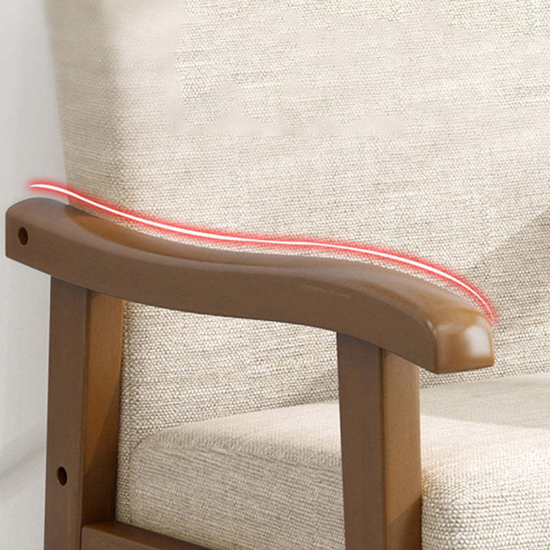 Modern Rubber Wood Cotton — 1 Chair With Khaki Cushion / Begonia Color