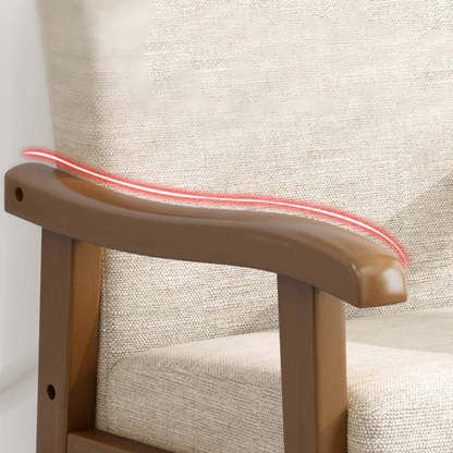 Modern Rubber Wood Cotton — 1 Chair With Khaki Cushion / Begonia Color
