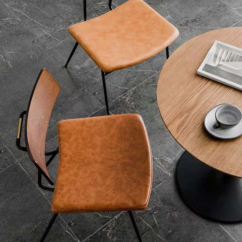 Industrial Curved PU Leather Dining Chair