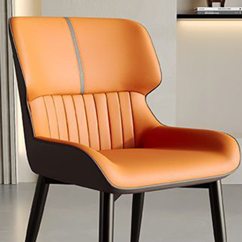 Scandinavian Leather Steel Vein Dining Chair