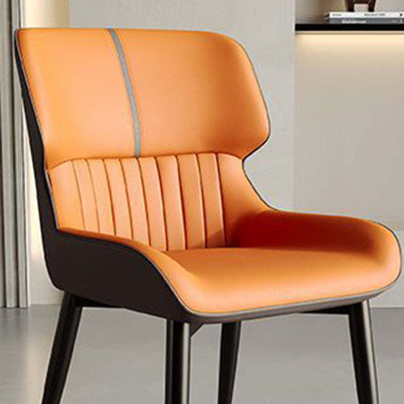 Scandinavian Leather Steel Vein Dining Chair