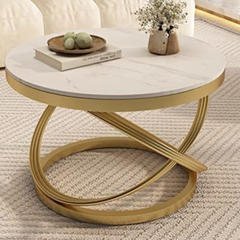 Nordic Round Iron Slab Coffee Table — Gold