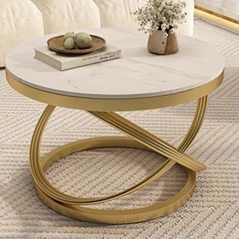 Nordic Round Iron Slab Coffee Table — Gold
