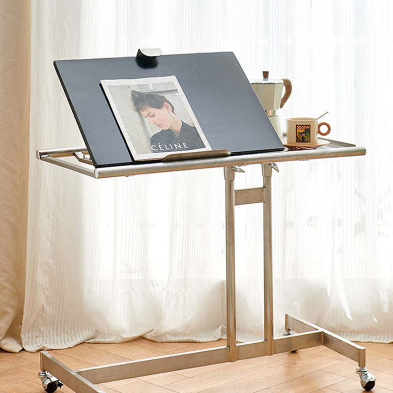Scandinavian Wood Iron Rectangular End Table 1-Tier