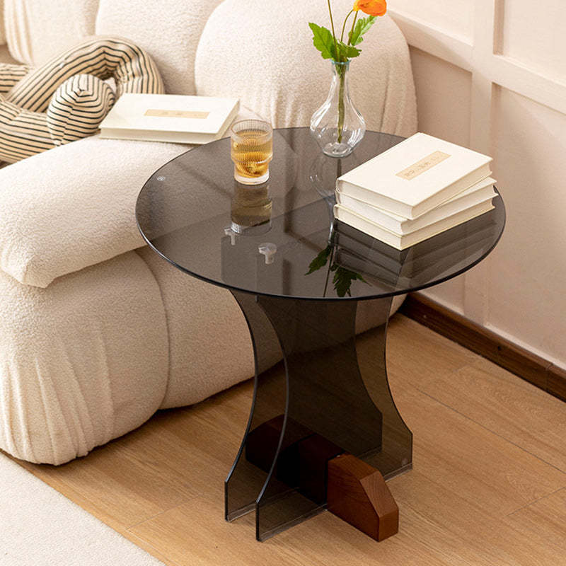 Minimalist Glass Solid Wood Coffee Table