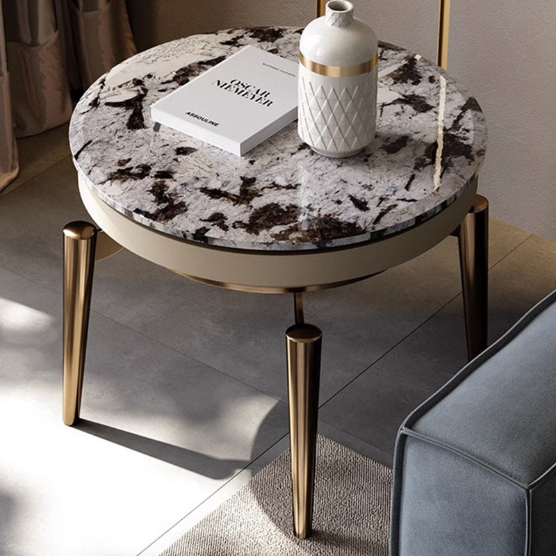Contemporary Luxury Marble Steel End Table