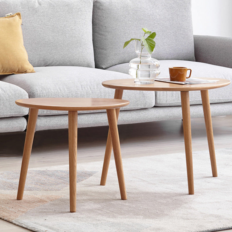 Japanese Oval Wood Side Table