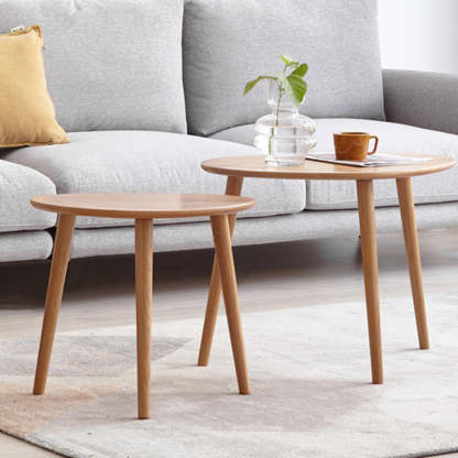 Japanese Oval Wood Side Table