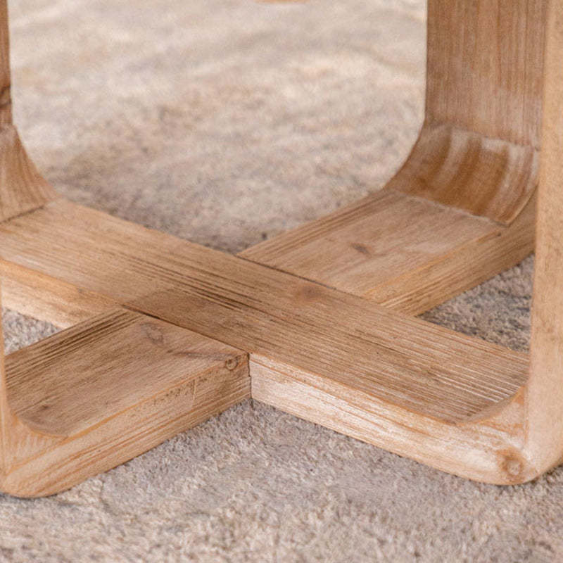 Scandinavian Square Glass Wood Coffee Table