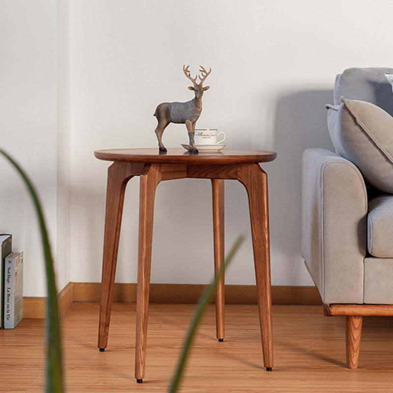 Lighom traditional solid round wood coffee tables