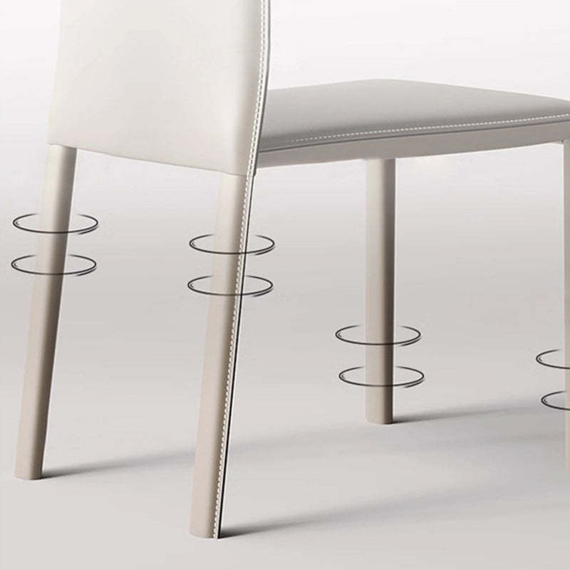 Modern Saddle Leather Carbon Steel Backless Dining Chair