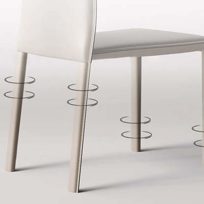 Modern Saddle Leather Carbon Steel Backless Dining Chair