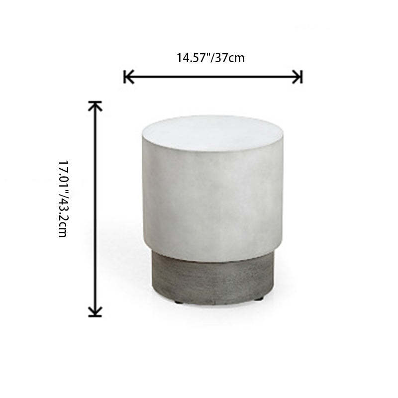 Industrial Cylindrical Magnesium Oxide End Table