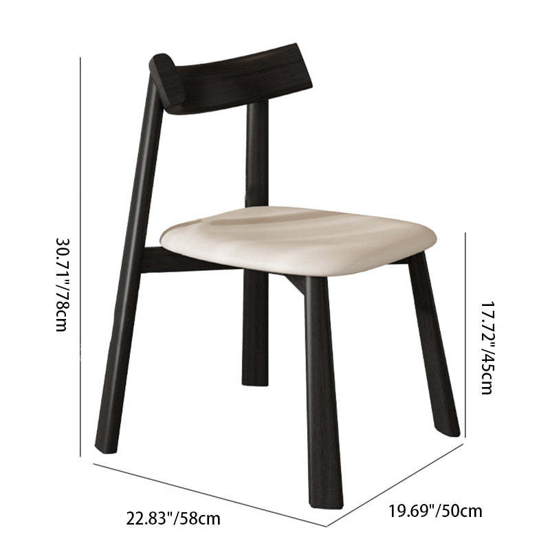 Minimalist Rectangular Wood Leather Chair