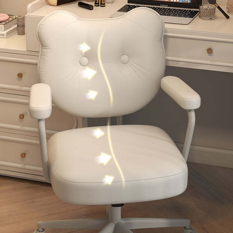 Contemporary PU Leather Bear Square Vanity Stool