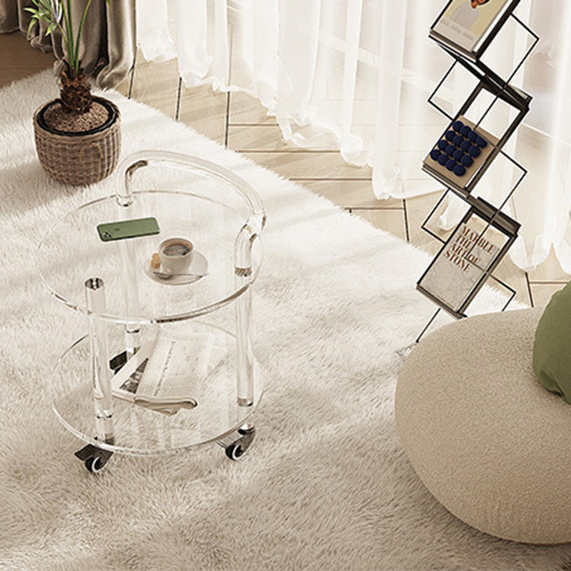 Contemporary Round Acrylic 2-Tier End Table