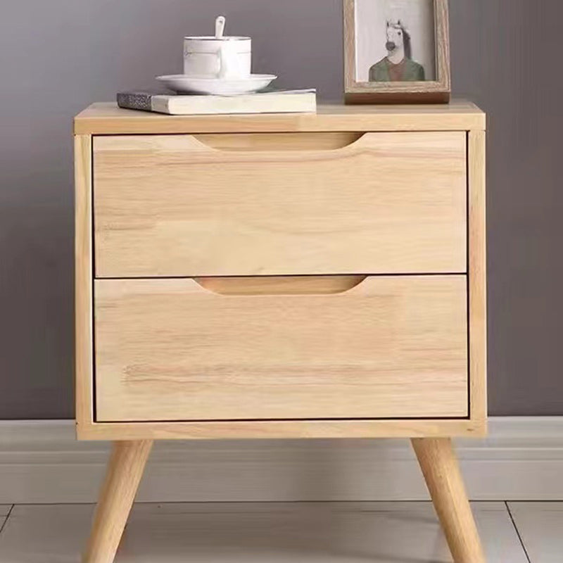 Minimalist Rubberwood Solid Wood Nightstand