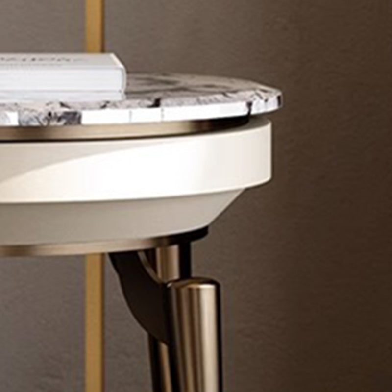 Contemporary Luxury Marble Steel End Table