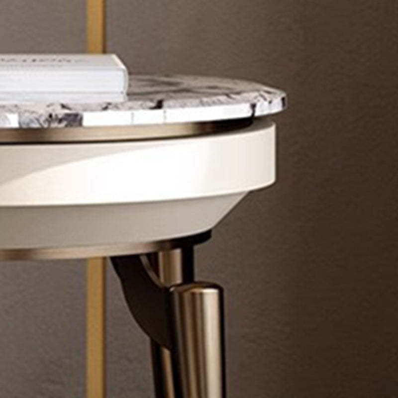 Contemporary Luxury Marble Steel End Table
