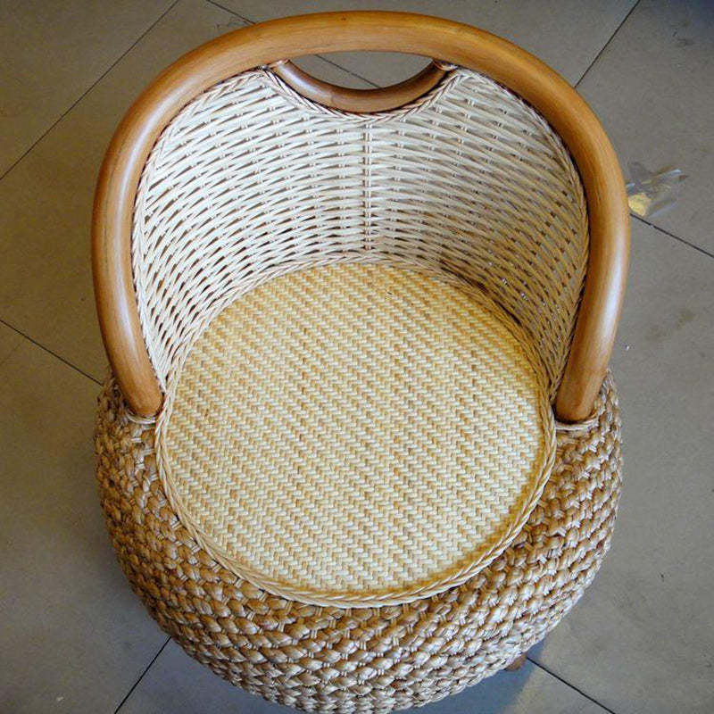 Vintage Orb Curved Bamboo Rattan Chair