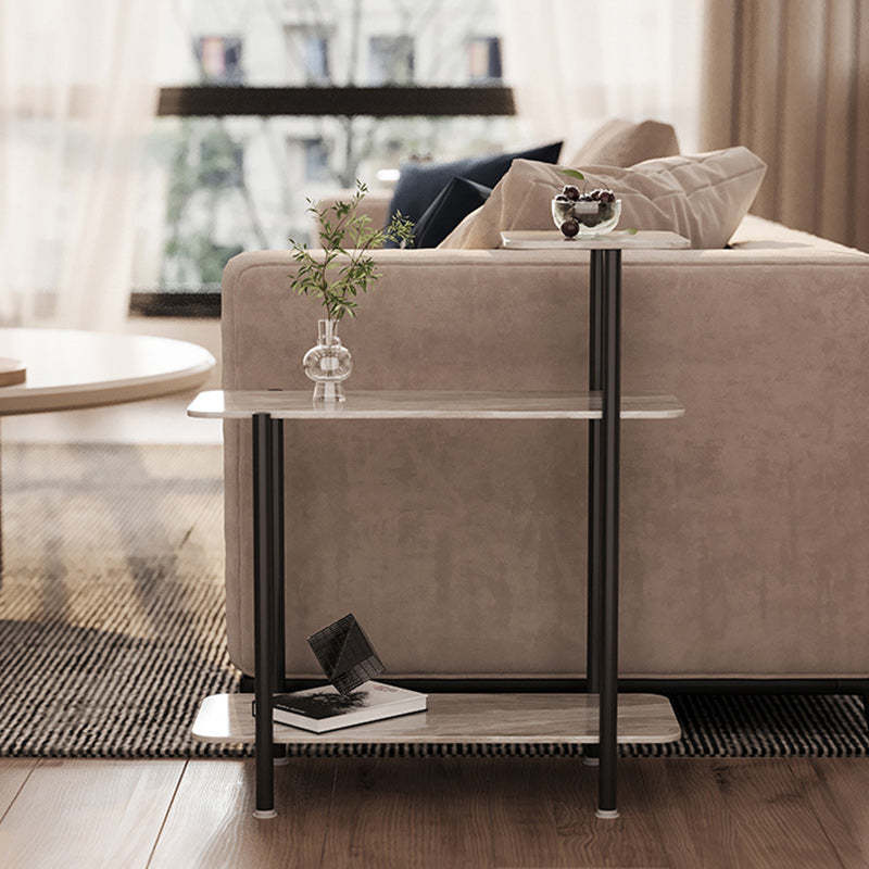 Scandinavian Rock Panel Steel 3-Tier Side Table