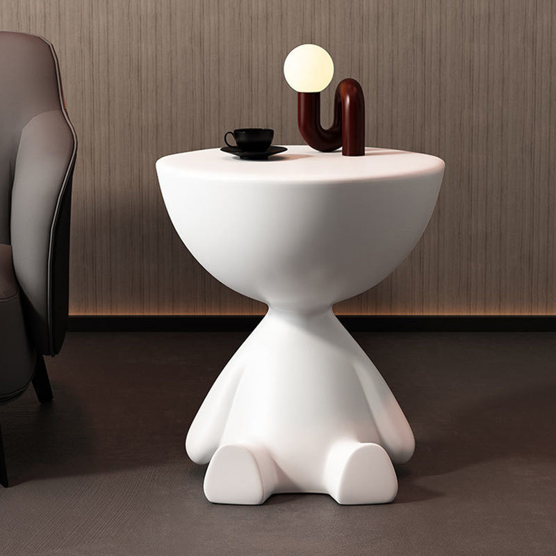 Minimalist Round End Table — Orange